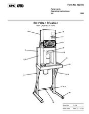 SPX OTC PRO-CRUSH 1896 Parts List & Operating Instructions