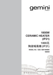 GILMAN gemini GBH1800BK Manual