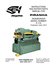 Piranha MegaFab P-110 Instruction And Repair Parts Manual