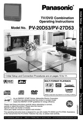 Panasonic PV 27D53 Operating Instructions Manual