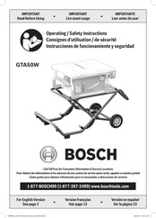 Bosch GTA50W Operating/Safety Instructions Manual