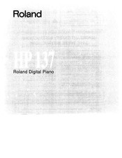 Roland HP 137 Manual