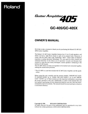 Roland GC-405X Owner's Manual