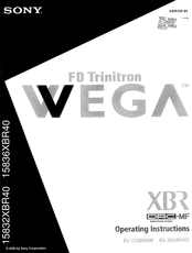 Sony FD Trinitron WEGA KV-36XBR40C Operating Instructions Manual