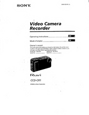 Sony Ruvi CCD-CR1 Manuals | ManualsLib