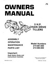 MTD 214-381-000 Owner's Manual