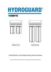 Watts HYDROGUARD HG220 Installation And Operating Instructions Manual