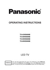 Panasonic TX-50MX600B Operating Instructions Manual