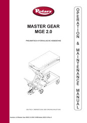 Rotary MASTER GEAR MGE 2.0 Operation & Maintenance Manual