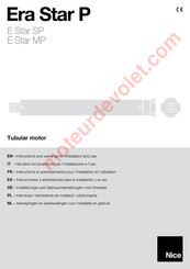 Nice E Star SP Instructions And Warnings For Installation And Use