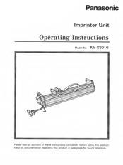 Panasonic KV-SS010 Operating Instructions Manual