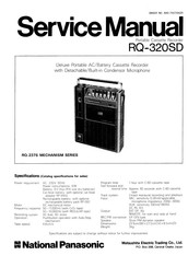 Panasonic RQ-320SD Service Manual