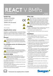 Swegon REACT V BMPa Instructions For Use Manual