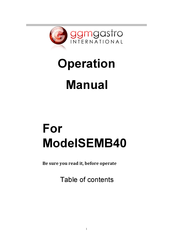 GGMgastro SEMB40 Operation Manual