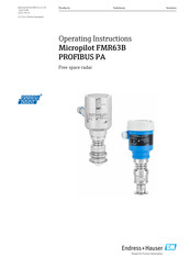 Endress+Hauser Micropilot FMR63B PROFIBUS PA Operating Instructions Manual