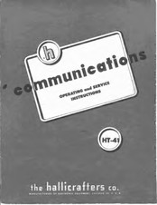 Hallicrafters HT-41 Operating And Service Instructions