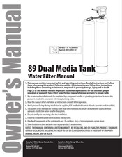Canature WaterGroup 89 Dual Media Tank Owner's Manual
