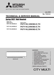 Mitsubishi Electric CITY MULTI PKFY-WL18NKMU-E Technical & Service Manual