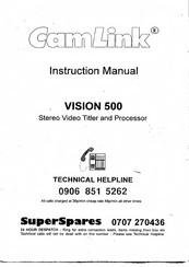 Camlink VISION 500 Instruction Manual