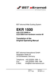 BST eltromat EKR 1500 Translation Of The Original Operating Manual