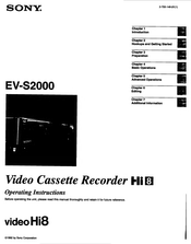 Sony Hi8 EV-S2000 Operating Instructions Manual