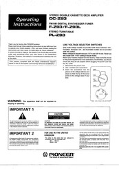 Pioneer PL-Z93 Operating Instructions Manual