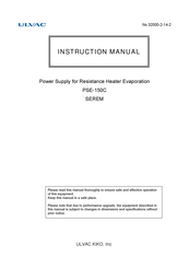 Ulvac SEREM PSE-150C Instruction Manual