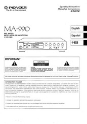 Pioneer MA-990 Operating Instructions Manual