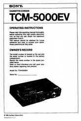 Sony Pressman TCM-5000EV Manuals | ManualsLib