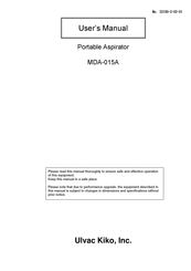 Ulvac MDA-015A User Manual