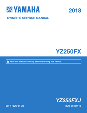 Yamaha YZ 2018 Series Owner's Service Manual