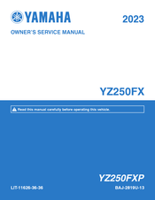 Yamaha YZ 2023 Series Owner's Service Manual