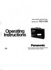 Panasonic RQ-V180 Operating Instructions Manual