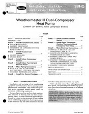 Carrier Weathermaster 38HQ227 Installation, Start-Up And Service Instructions Manual