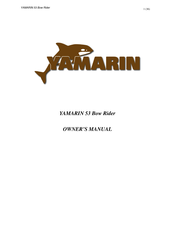 YAMARIN 53 Bow Rider Owner's Manual