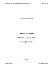 Harding Instruments IMS-640 Operating Instructions Manual