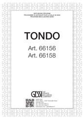 Gessi TONDO 66158 Manual