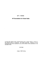 Hal Communications ST-7000 Manual