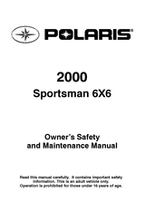 Polaris 2000 Sportsman 6X6 Owner's Safety And Maintenance Manual