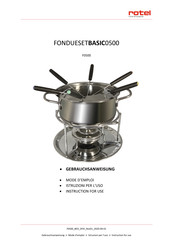 Rotel FONDUESETBASIC0500 Instructions For Use Manual