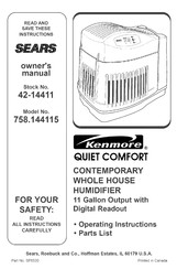 Sears Kenmore QUIET COMFORT Owner's Manual