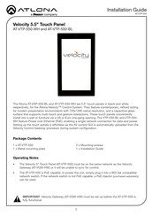 Panduit Atlona Velocity AT-VTP-550-WH Installation Manual