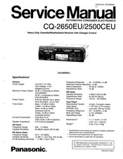 Panasonic CQ2500CEU - AUTO RADIO/CASSETTE Service Manual