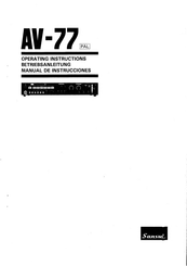 Sansui AV-77 Operating Instructions Manual