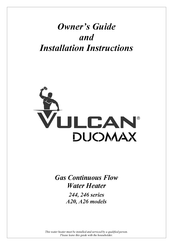 Vulcan-Hart DUOMAX 244 Series Owner's Manual And Installation Instructions