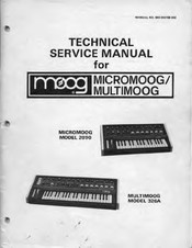Moog Multimoog 326A Technical & Service Manual