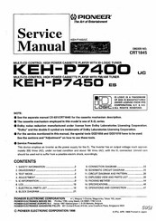 Pioneer SUPERTUNER III KEH-P7450 Service Manual