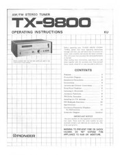 Pioneer TX-9800 Operating Instructions Manual