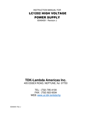 TDK-Lambda LC1202 Instruction Manual