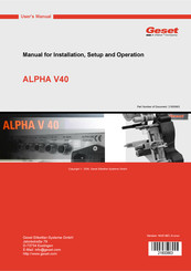 Weber Geset ALPHA V40 User Manual